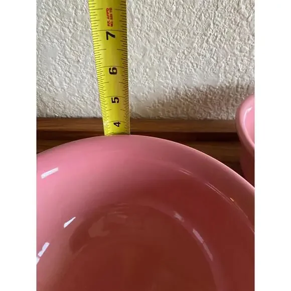 Fiesta HLC USA Set of 2 Serving Bowls Salad Bowls Rose Flamingo Pink 7.62" 8.62" - Picture 9 of 9
